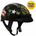 Outlaw Gloss Black Half Motorcycle Helmet / Licensed U.S. Army Graphics